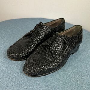 ALDO Brue Black Woven Leather Men's Oxfords Shoes Size 6.5